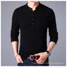 PK18ST088 suéter de cachemira botón collar moda hombre suéter